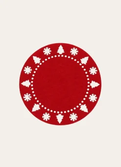 4 DESSOUS VERRES EN FEUTRINE ROUGE