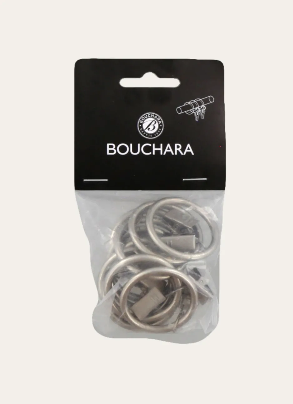 ANNEAUX À PINCES POUR RIDEAUX - BOÎTE DE 10 ARGENT