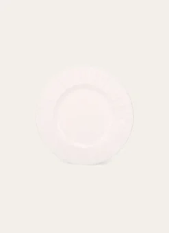 ASSIETTE À DESSERT À MOTIFS EN RELIEF TON SUR TON BLANC