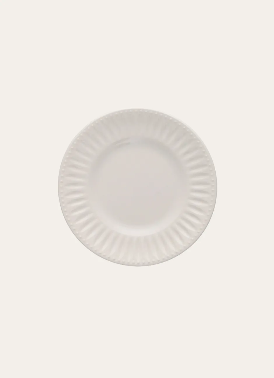 ASSIETTE À DESSERT EN FAÏENCE IVOIRE