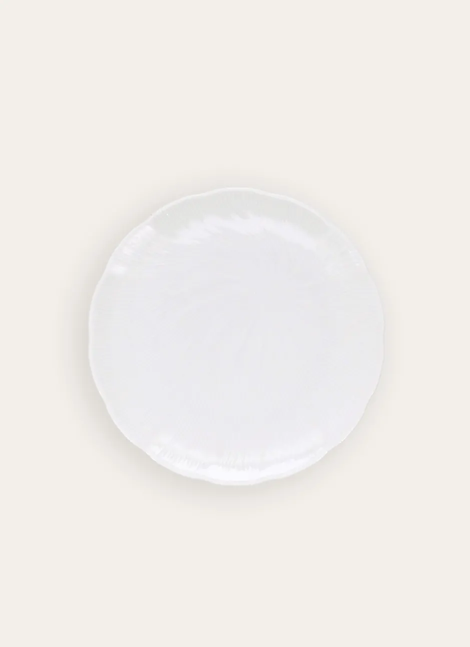 ASSIETTE À DESSERT EN PORCELAINE DE LIMOGES TAHITI BLANC