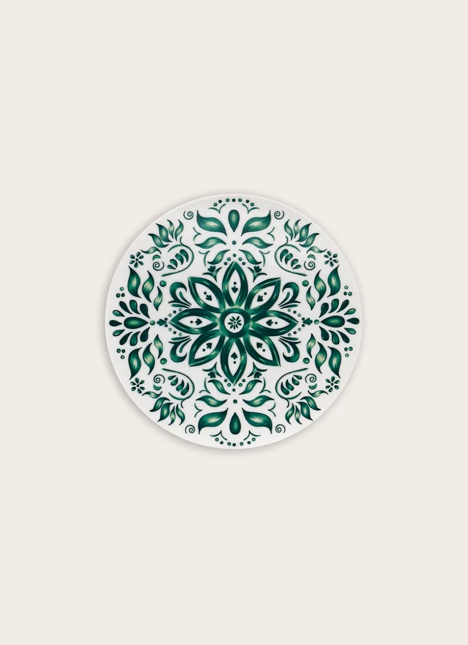 ASSIETTE À DESSERT EN PORCELAINE COLORÉE vert