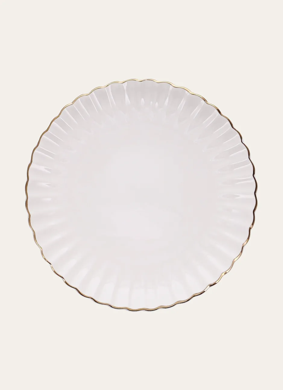 ASSIETTE PLATE CHARME BLANC / DORÉ