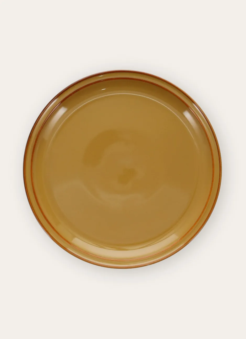 ASSIETTE PLATE EN GRÈS GALA OCRE