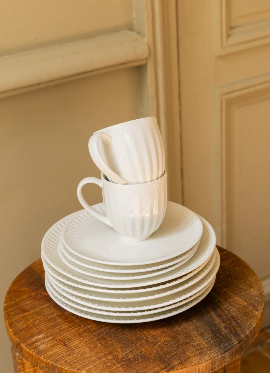 ASSIETTE PLATE EN PORCELAINE BLANC