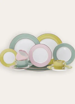 ASSIETTE PLATE EN PORCELAINE COLORÉE TILLEUL