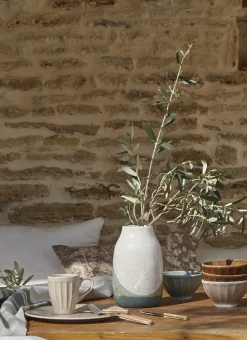 ASSIETTE PLATE UNIE EN FAÏENCE BEIGE