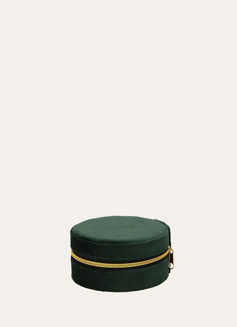 BOITE Â BIJOUX RONDE VERT SAPIN