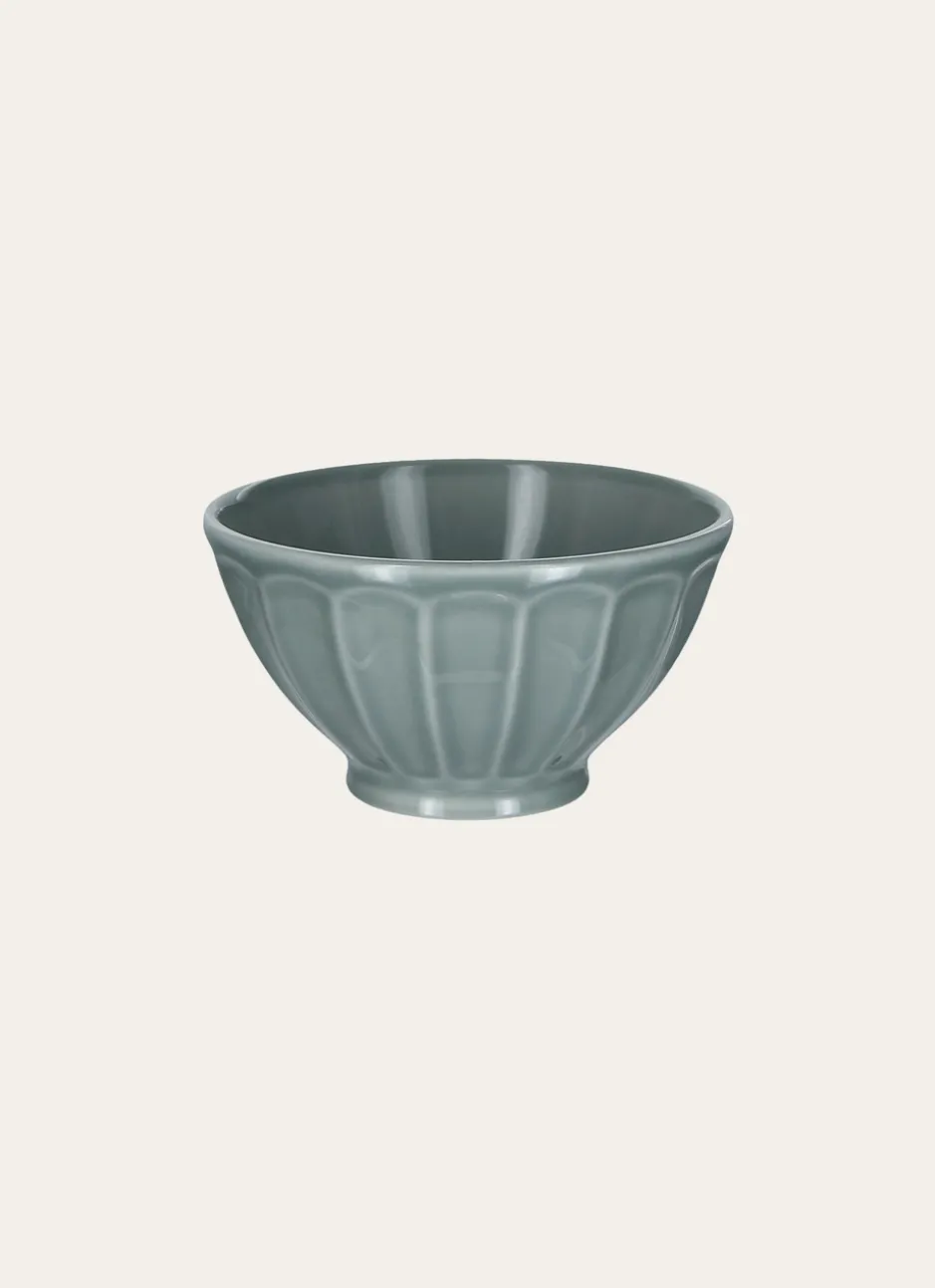 BOL CÔTELÉ EN FAÏENCE LICHEN
