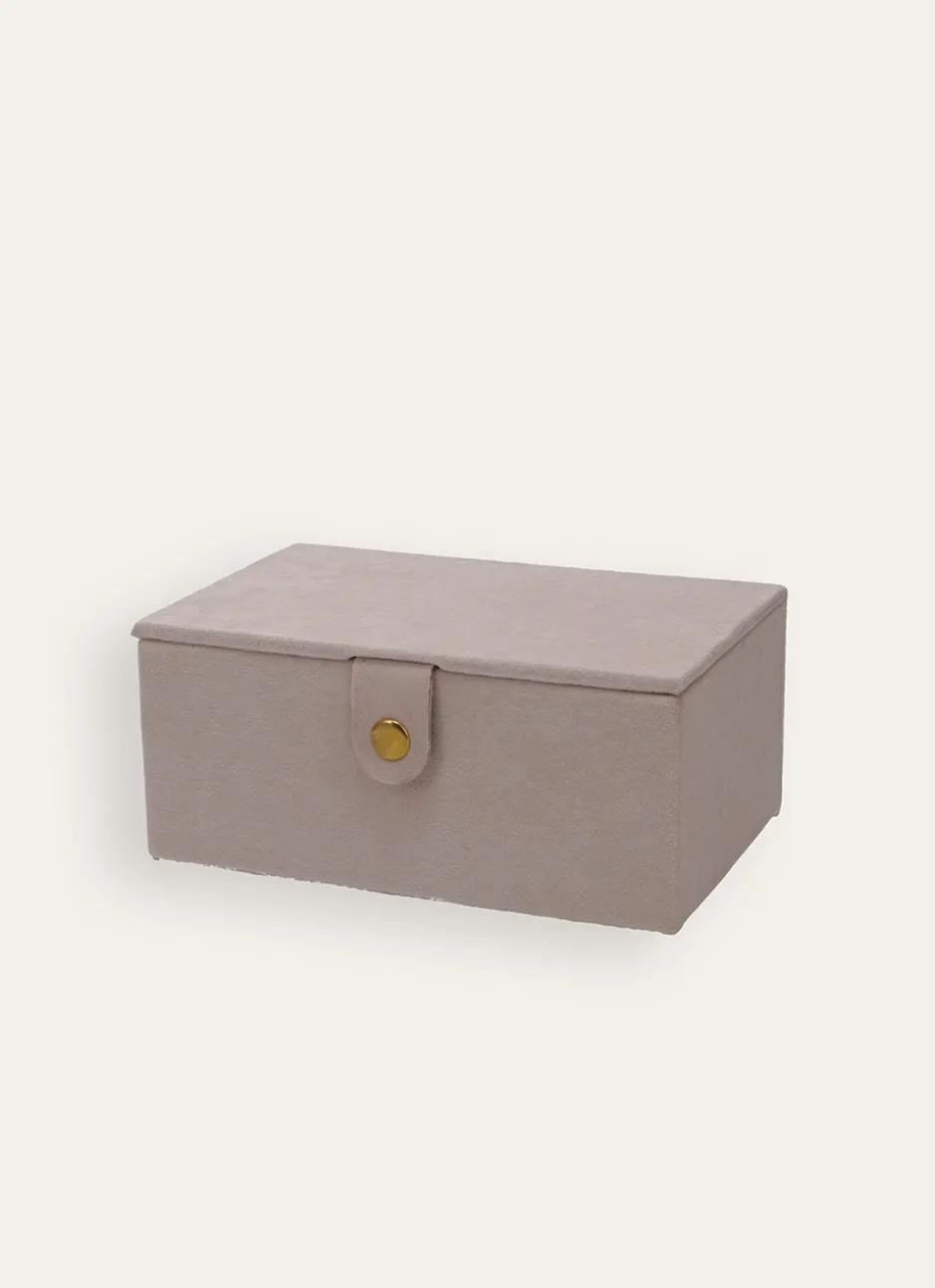 BOÎTE DE RANGEMENT EN VELOURS - PETITE ROSE POUDRE