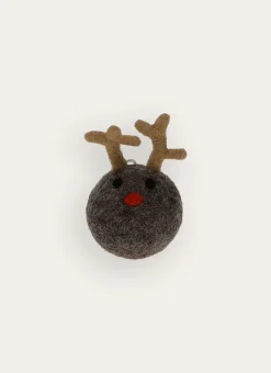 BOULE TÊTE DE RENNE EN LAINE NATURELLE BRUN