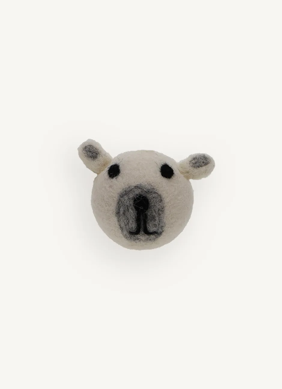 BOULE TÊTE D’OURS EN LAINE NATURELLE BLANC