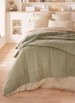 BOUT DE LIT MATELASSÉ UNI vert