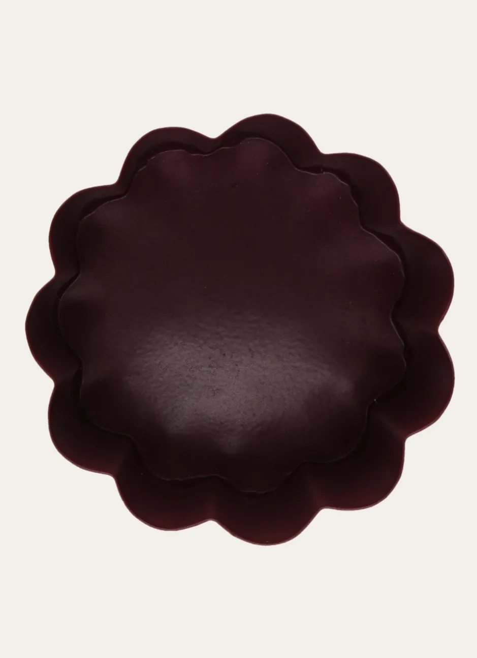 CACHE POT MÉTAL EN FORME DE PÉTALES VIOLET
