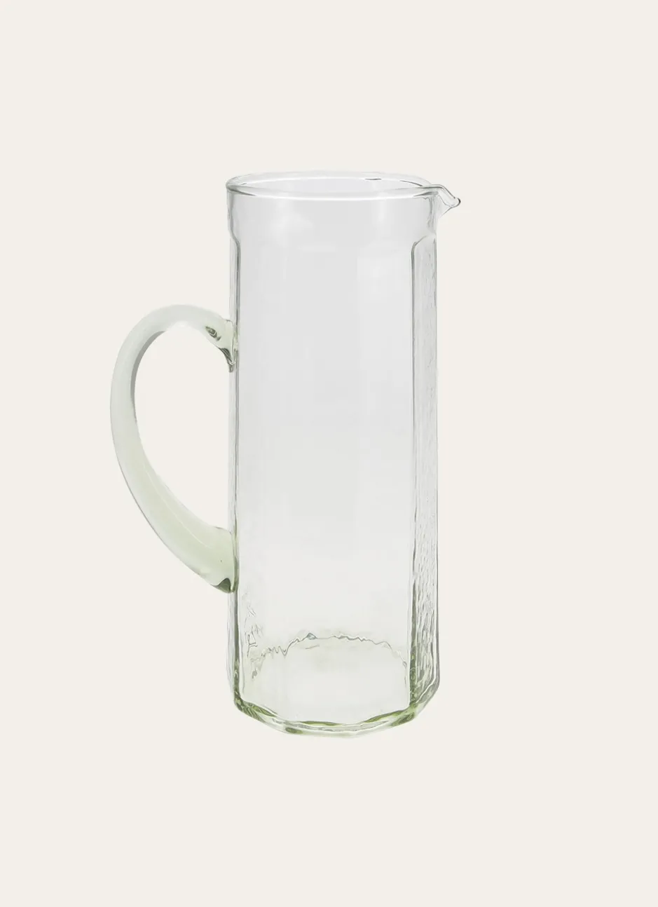 CARAFE EN VERRE EMBOSSÉ VERT CLAIR
