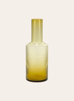 CARAFE EN VERRE STRIÉ TILLEUL