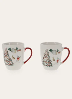 COFFRET 2 MUGS EN PORCELAINE WINTER ROUGE