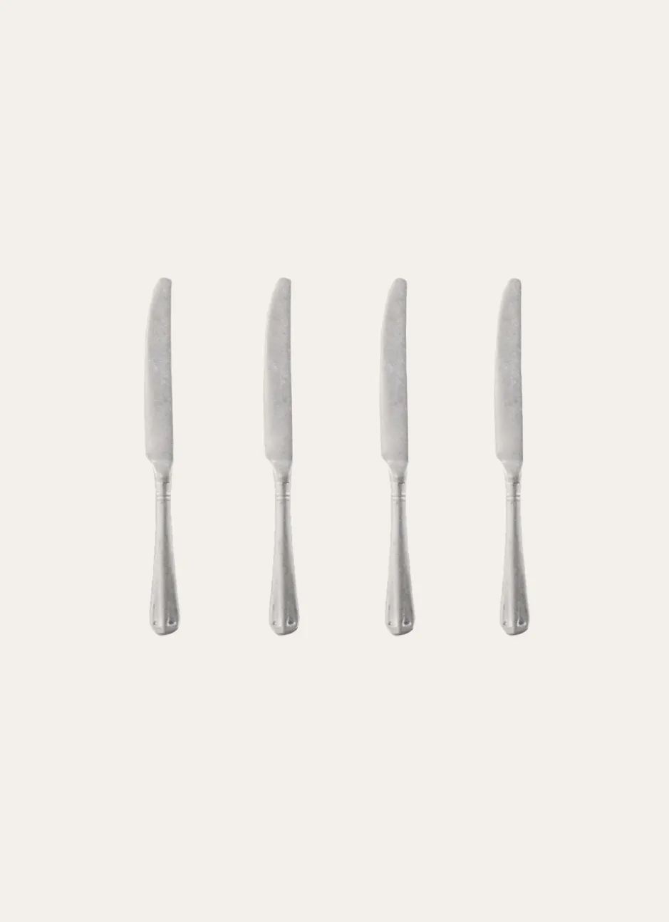 COFFRET DE 4 COUTEAUX EN ACIER RÉTRO ARGENT