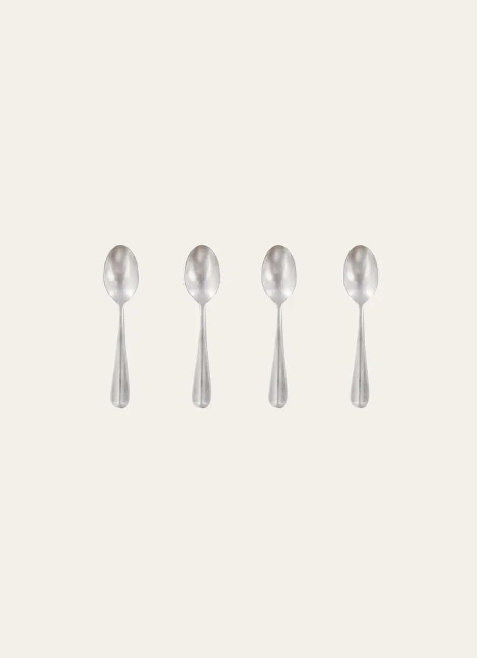 COFFRET DE 4 CUILLÈRES À CAFÉ RÉTRO ARGENT