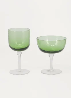 COUPE À CHAMPAGNE STRIÉ vert