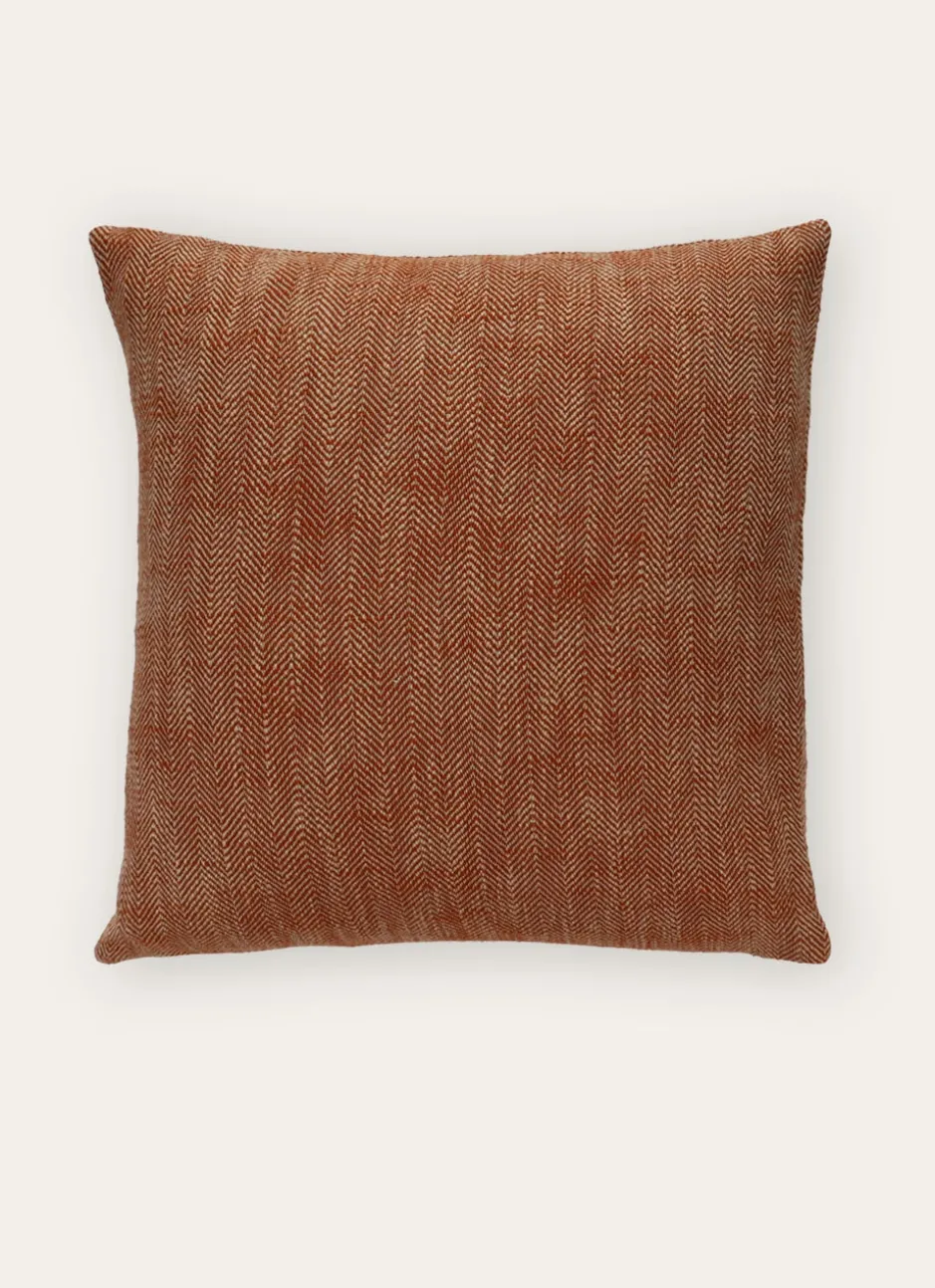 COUSSIN À MOTIF CHEVRONS CARAMEL