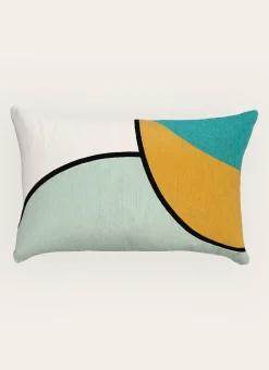 COUSSIN BRODÉ ABSTRAIT MULTICOLORE