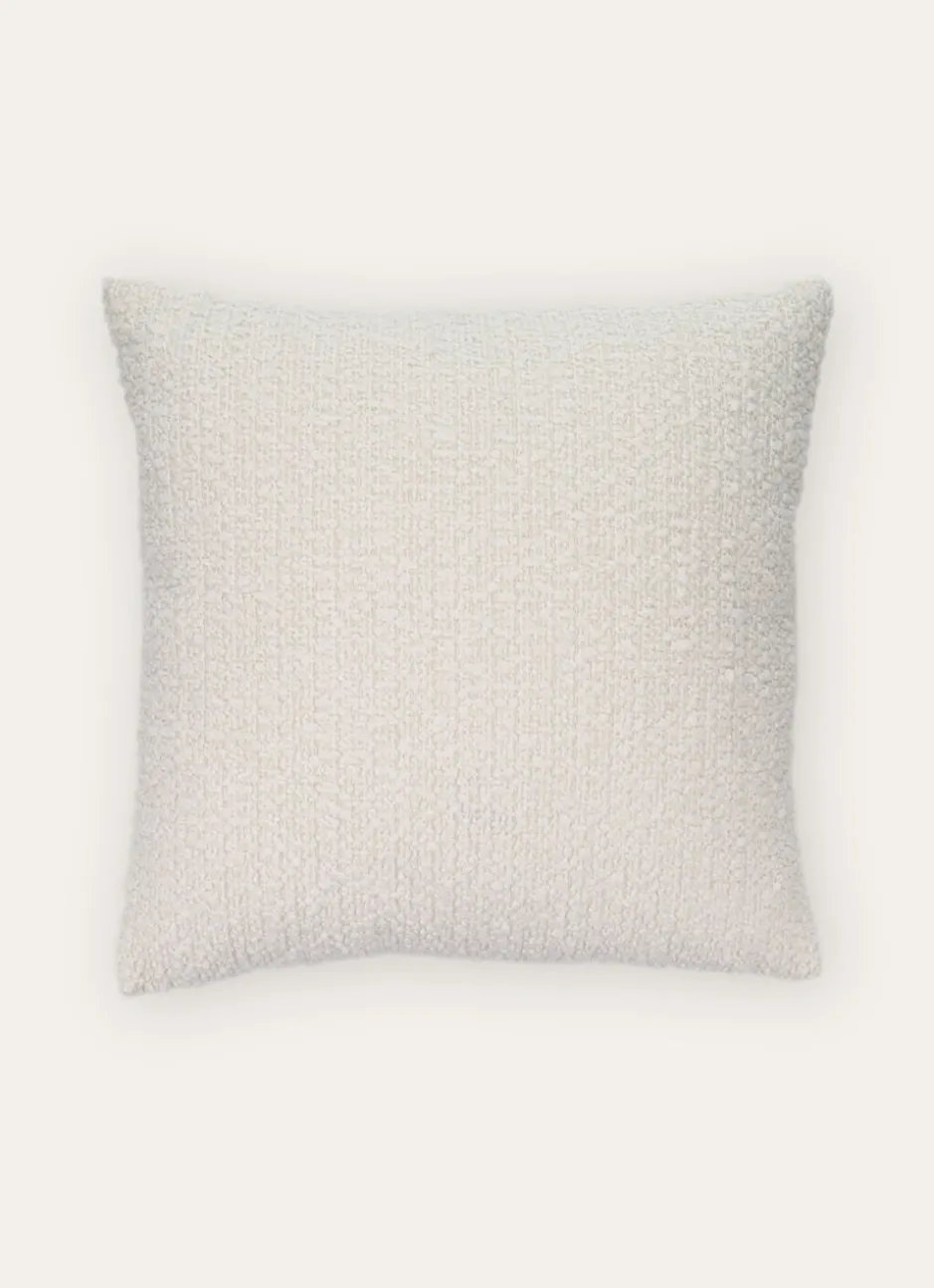 COUSSIN CARRÉ EN TISSU BOUCLETTE BLANC