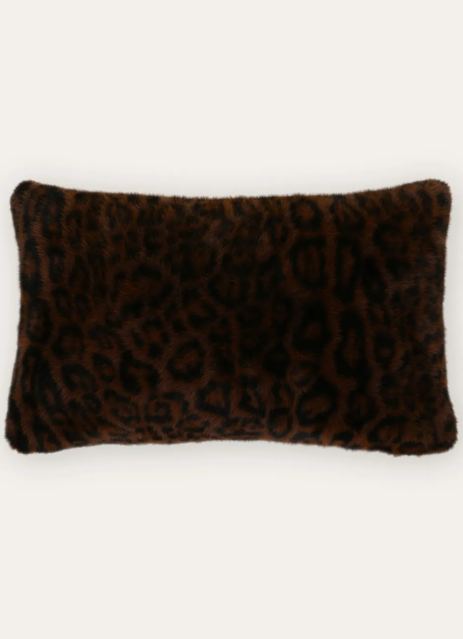 COUSSIN DÉHOUSSABLE EN FAUSSE FOURRURE NOIR
