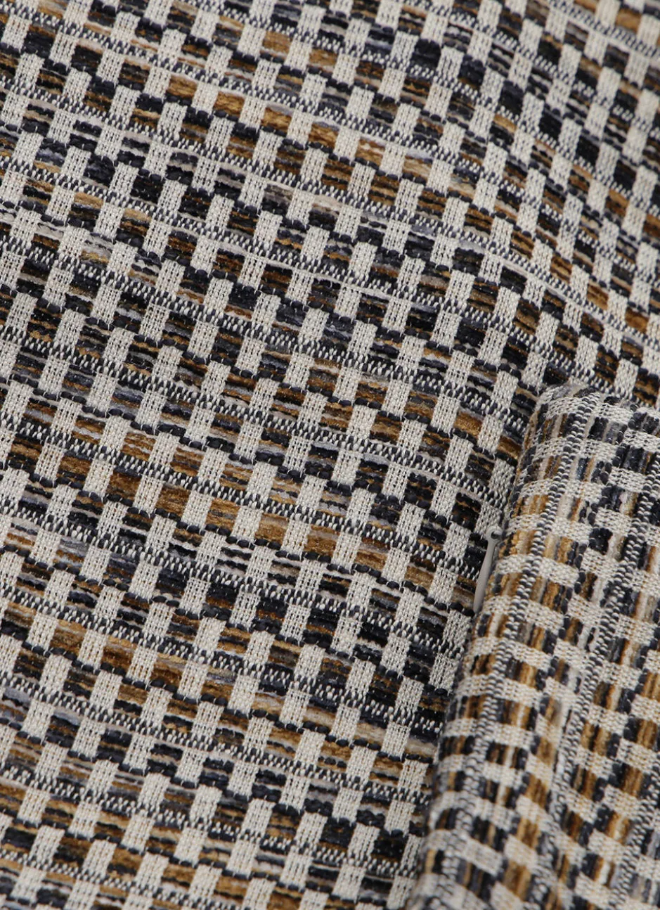 COUSSIN JACQUARD CHENILLE À MOTIFS GÉOMÉTRIQUES MULTICOLORE