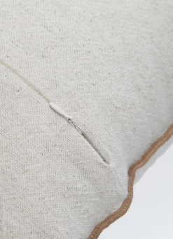 COUSSIN UNI CHINÉ AVEC BOURDON CONTRASTÉ BEIGE