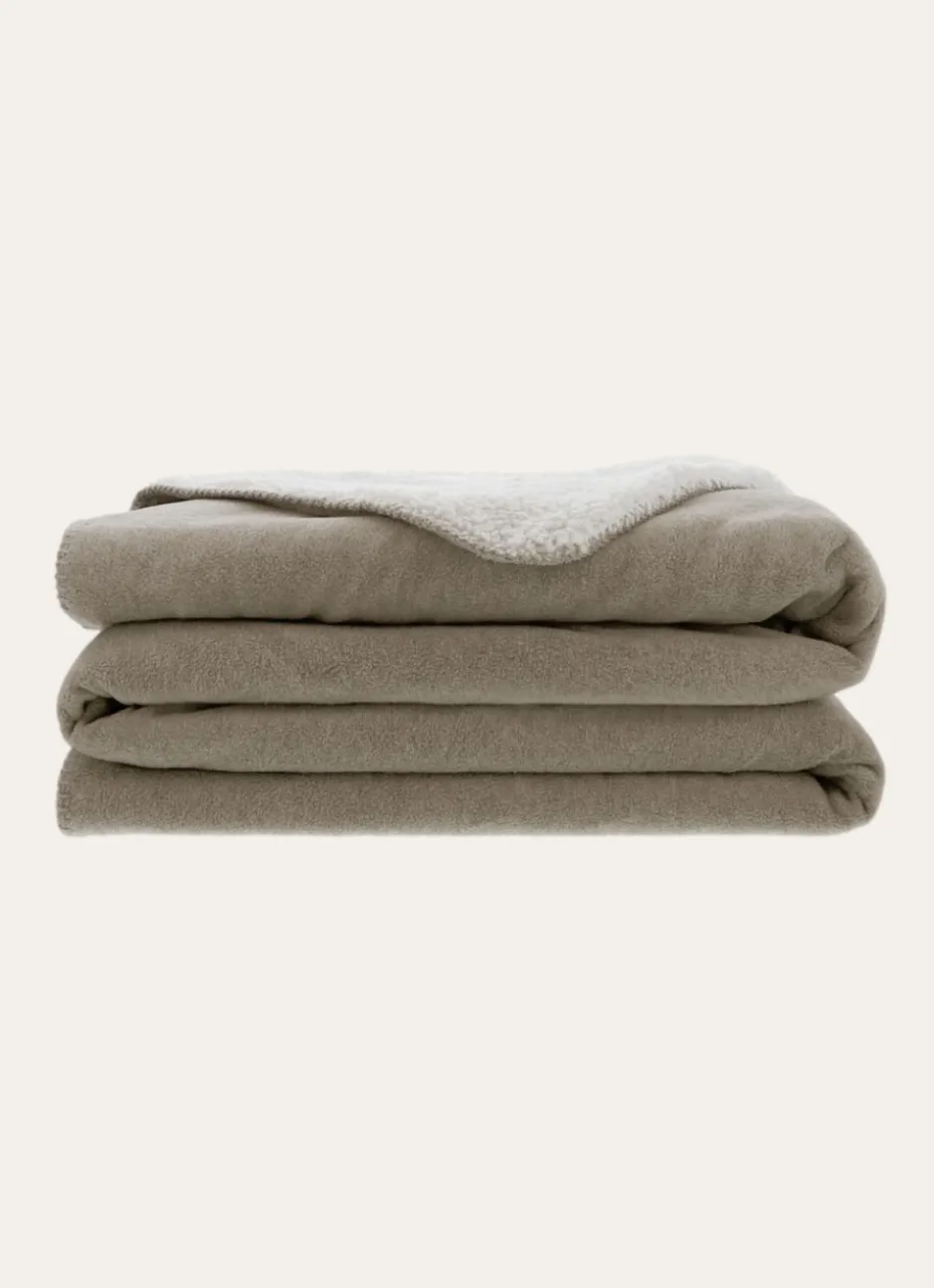COUVERTURE DOUBLE FACE TRÈS CHAUDE - 540GR TAUPE