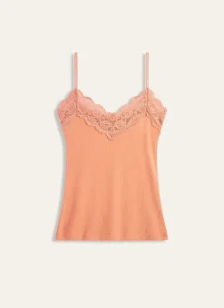 DÉBARDEUR DENTELLE CORAIL