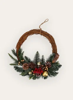 DEMIE COURONNE DE NOËL BRUN