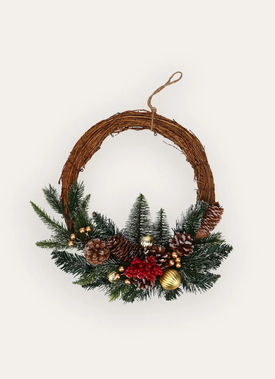 DEMIE COURONNE DE NOËL BRUN