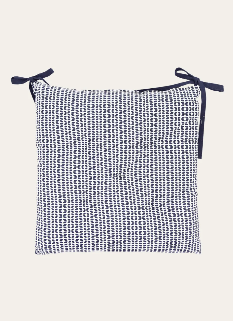 DESSUS DE CHAISE EN COTON IMPRIMÉ MINI MOTIFS MARINE