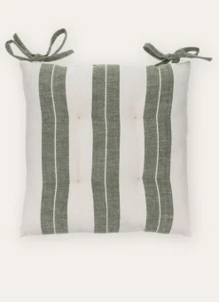 DESSUS DE CHAISE LARGES RAYURES ÉCRU / KAKI