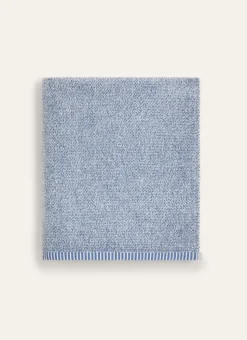 DRAP DE BAIN CHINÉ BLEU CHINE