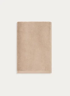 DRAP DE BAIN EN COTON UNI BASIL BEIGE FONCÉ