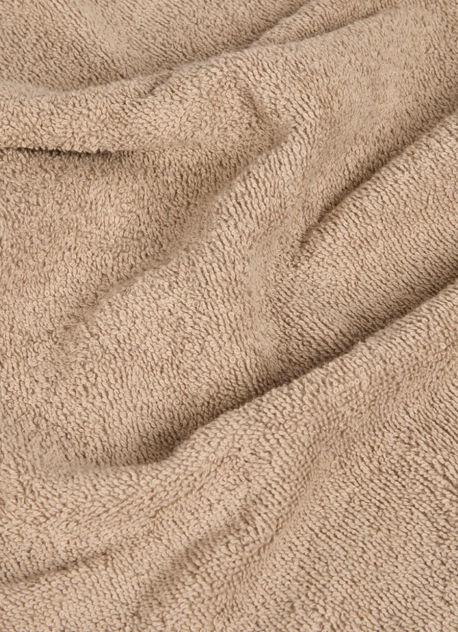 DRAP DE BAIN EN COTON UNI BASIL BEIGE FONCÉ