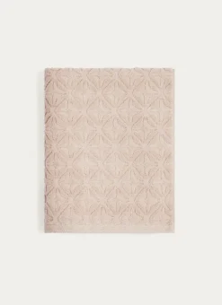 DRAP DE BAIN EN VELOURS JULIAN MOTIF GÉOMÉTRIQUE BEIGE