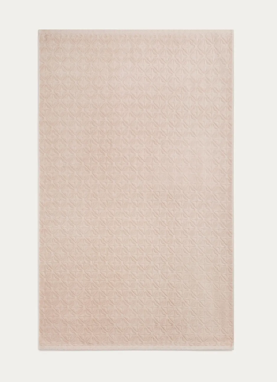DRAP DE BAIN EN VELOURS JULIAN MOTIF GÉOMÉTRIQUE BEIGE