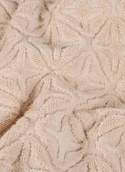 DRAP DE BAIN EN VELOURS JULIAN MOTIF GÉOMÉTRIQUE BEIGE