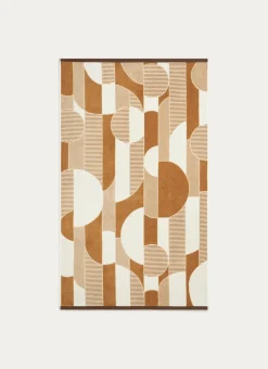 DRAP DE BAIN JACQUARD MOTIF GÉOMÉTRIQUE MULTICOLORE