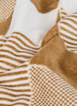 DRAP DE BAIN JACQUARD MOTIF GÉOMÉTRIQUE MULTICOLORE
