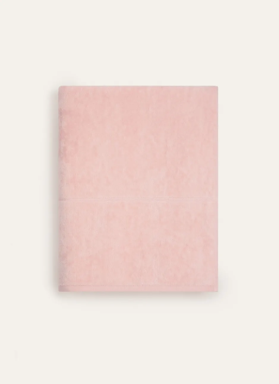 DRAP DE BAIN VELOURS EN COTON BRODERIE 500GR ROSE