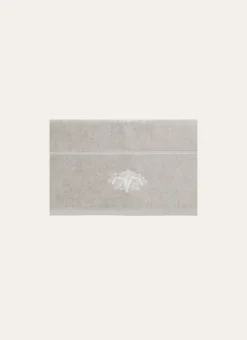 DRAP DE BAIN VELOURS EN COTON BRODERIE 500GR GRIS PERLE