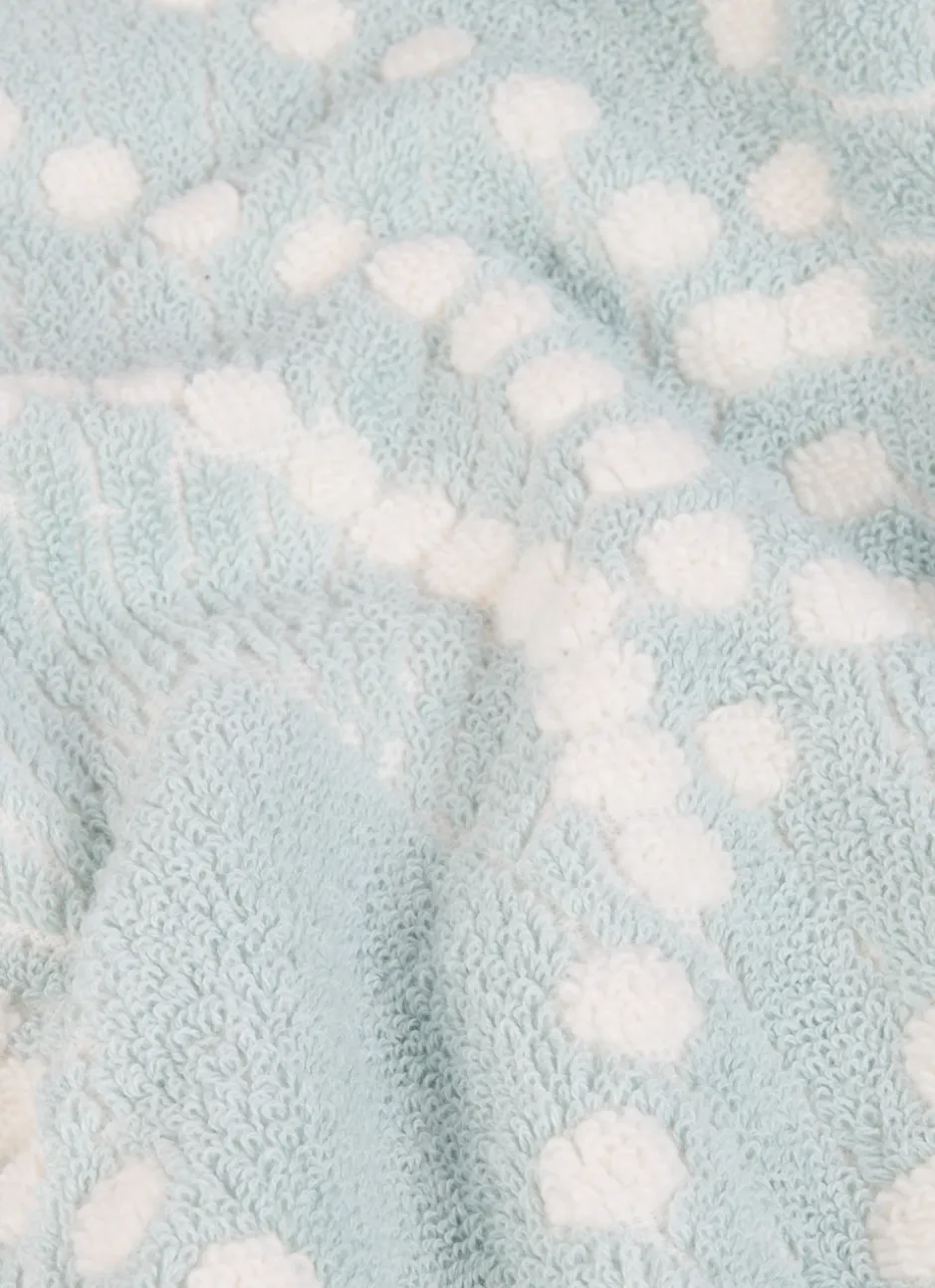 DRAP DE DOUCHE EN JACQUARD SERENA MOTIFS ART DÉCO BLEU CLAIR