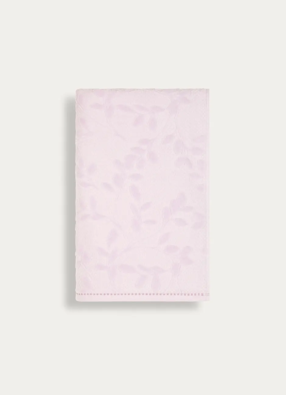 DRAP DE DOUCHE JACQUARD UNI ROSE