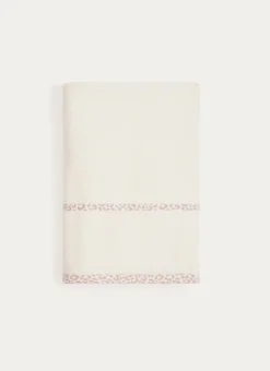 DRAP DE DOUCHE UNI AVEC LITEAU LÉOPARD BEIGE CLAIR