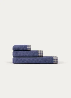 DRAP DE DOUCHE UNI AVEC LITEAU FANTAISIE BLEU FONCÉ